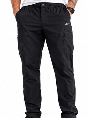 Force1 Black Men's Cargo Pants with Zip Pocket